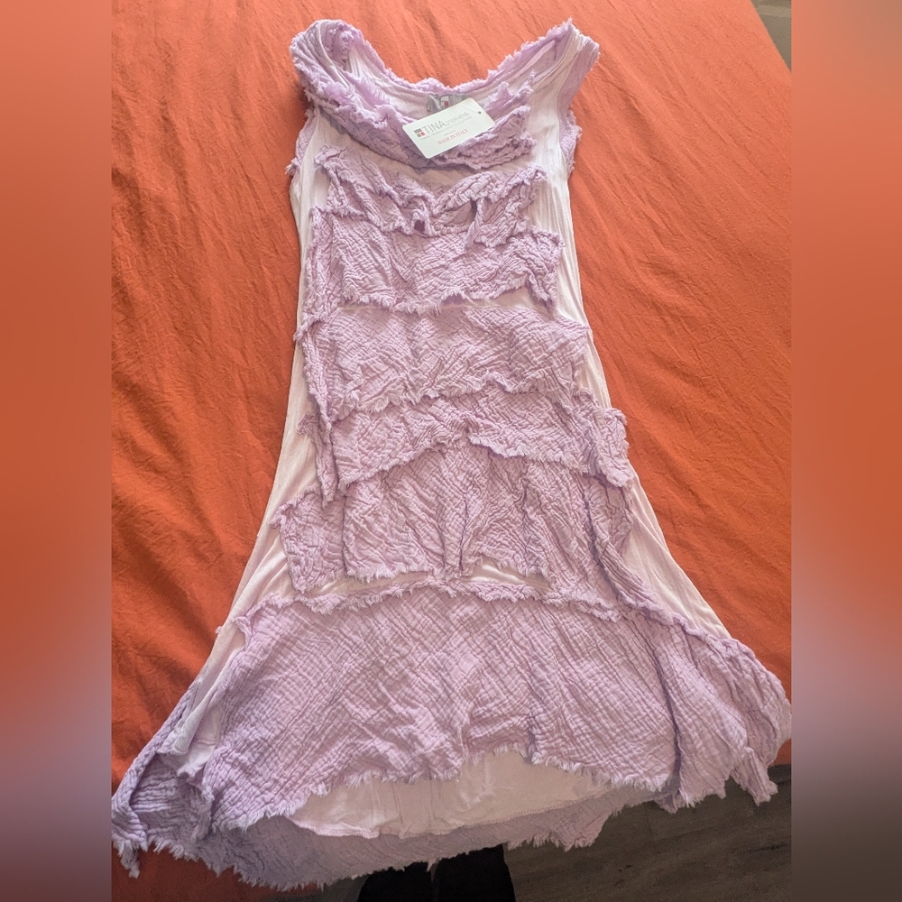 Lavender Ruffled Sleeveless Dress One Size Fits Most I'd Say More Like A Small